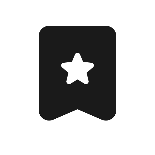 Bookmark star rounded icon, rounded style, from Material Symbols Light
