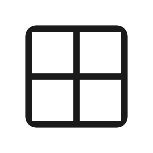Border all outline rounded icon, rounded style, from Material Symbols Light