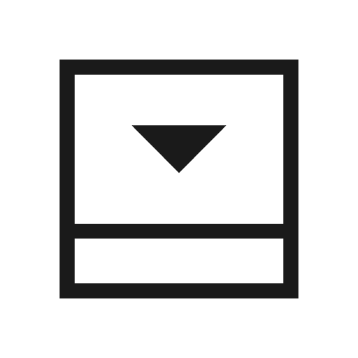 Bottom panel close outline sharp icon, sharp-cornered style, from Material Symbols Light