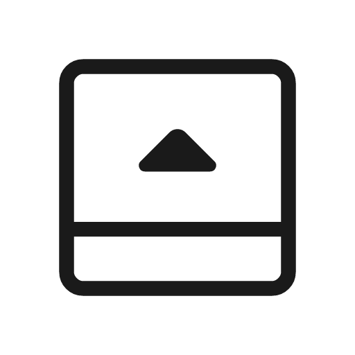 Bottom panel open outline rounded icon, rounded style, from Material Symbols Light