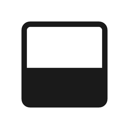 Bottom sheets icon, solid style, from Material Symbols Light