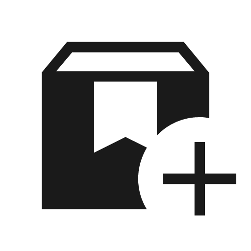 Box add sharp icon, sharp-cornered style, from Material Symbols Light