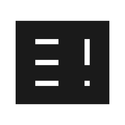 Breaking news alt 1 sharp icon, sharp-cornered style, from Material Symbols Light