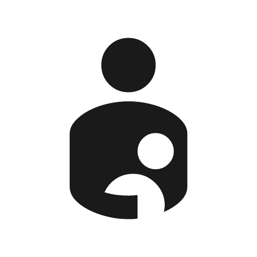 Breastfeeding icon, solid style, from Material Symbols Light