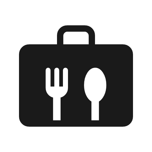 Briefcase meal rounded icon, rounded style, from Material Symbols Light