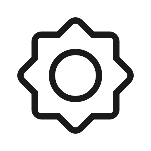 Brightness 5 outline rounded icon, rounded style, from Material Symbols Light