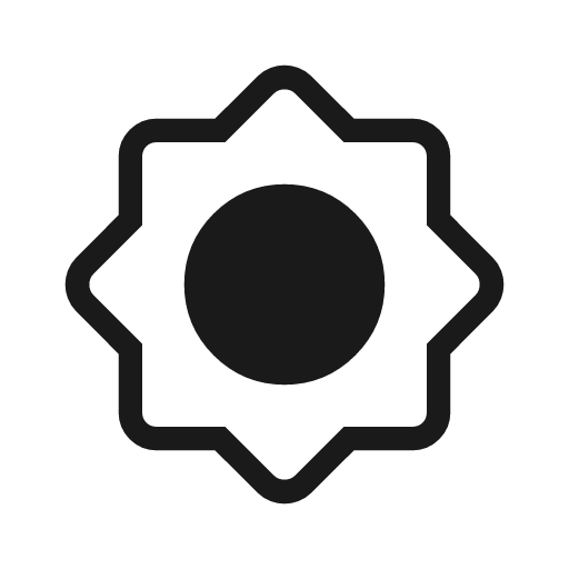 Brightness 7 outline rounded icon, rounded style, from Material Symbols Light