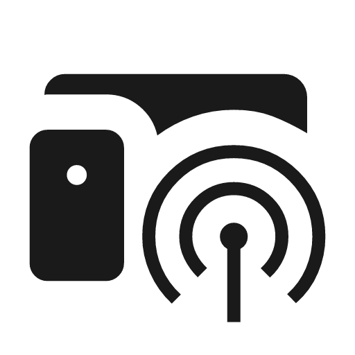 Broadcast on home icon, solid style, from Material Symbols Light