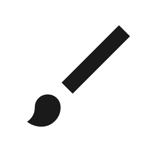 Brush sharp icon, sharp-cornered style, from Material Symbols Light