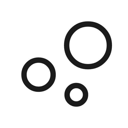 Bubble chart outline icon, outline style, from Material Symbols Light