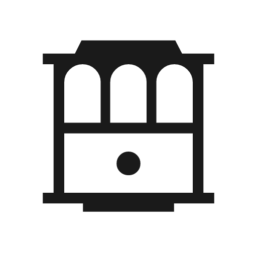 Cable car outline icon, outline style, from Material Symbols Light
