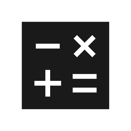 Calculate sharp icon, sharp-cornered style, from Material Symbols Light