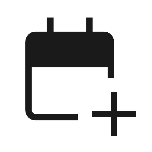 Calendar add on icon, solid style, from Material Symbols Light