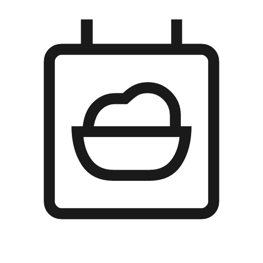 Calendar meal 2 outline icon, outline style, from Material Symbols Light