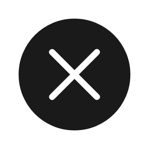 Cancel rounded icon, rounded style, from Material Symbols Light