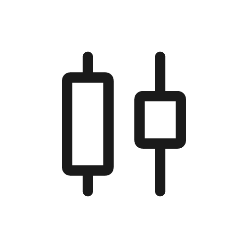 Candlestick chart outline rounded icon, rounded style, from Material Symbols Light