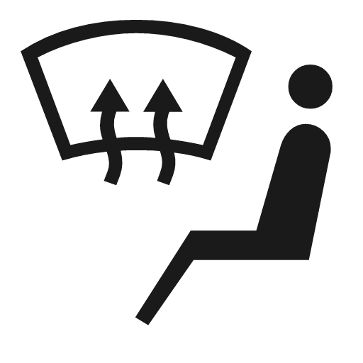Car defrost right sharp icon, sharp-cornered style, from Material Symbols Light