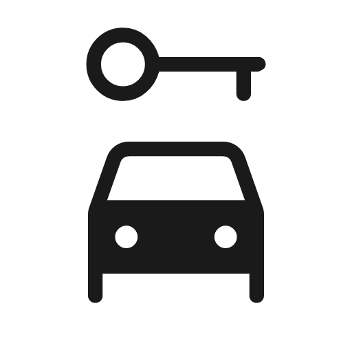 Car rental rounded icon, rounded style, from Material Symbols Light