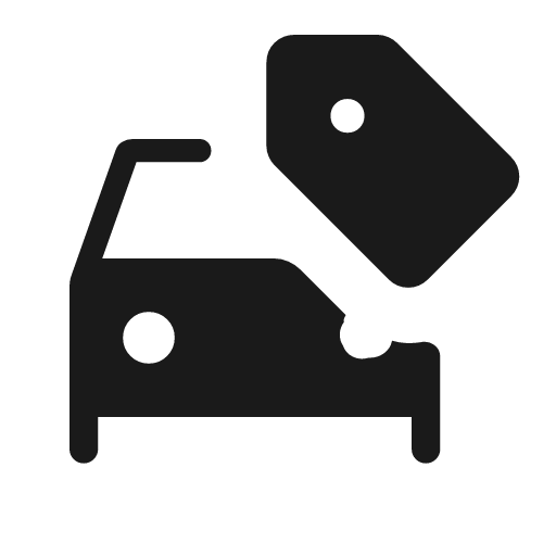 Car tag rounded icon, rounded style, from Material Symbols Light