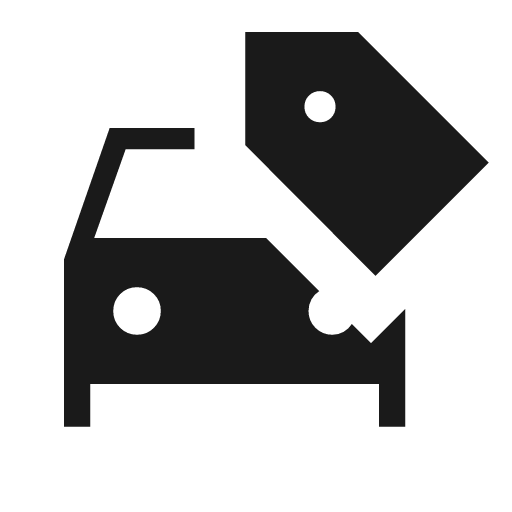 Car tag sharp icon, sharp-cornered style, from Material Symbols Light