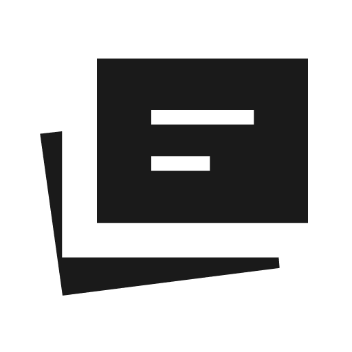 Cards stack sharp icon, sharp-cornered style, from Material Symbols Light