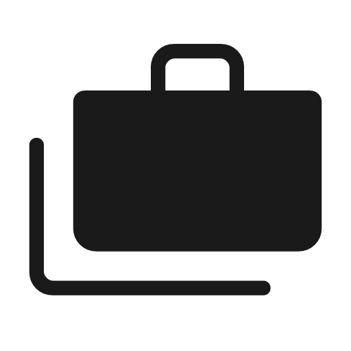 Cases rounded icon, rounded style, from Material Symbols Light