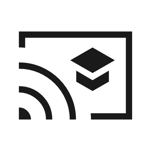Cast for education outline sharp icon, sharp-cornered style, from Material Symbols Light