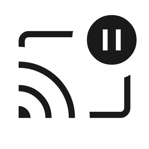 Cast pause outline icon, outline style, from Material Symbols Light