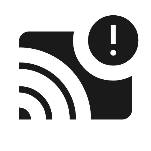Cast warning icon, solid style, from Material Symbols Light