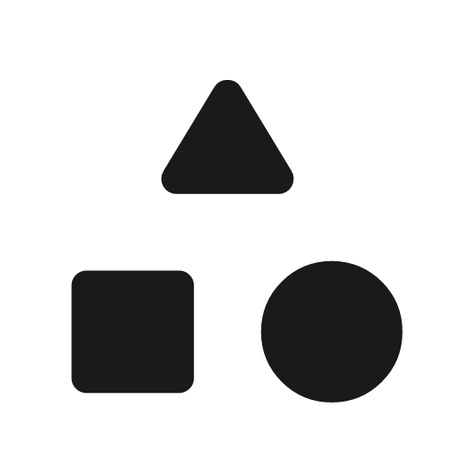 Category rounded icon, rounded style, from Material Symbols Light