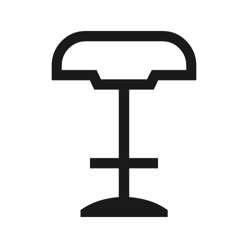 Chair counter outline sharp icon, sharp-cornered style, from Material Symbols Light