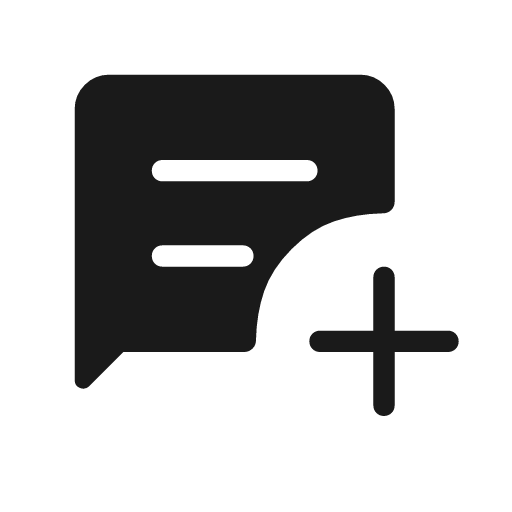 Chat add on rounded icon, rounded style, from Material Symbols Light