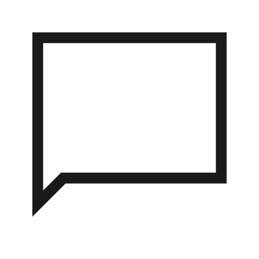 Chat bubble outline sharp icon, sharp-cornered style, from Material Symbols Light