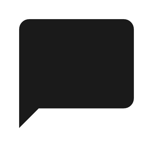 Chat bubble icon, solid style, from Material Symbols Light