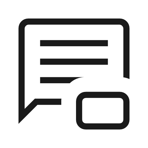 Chat display outline icon, outline style, from Material Symbols Light