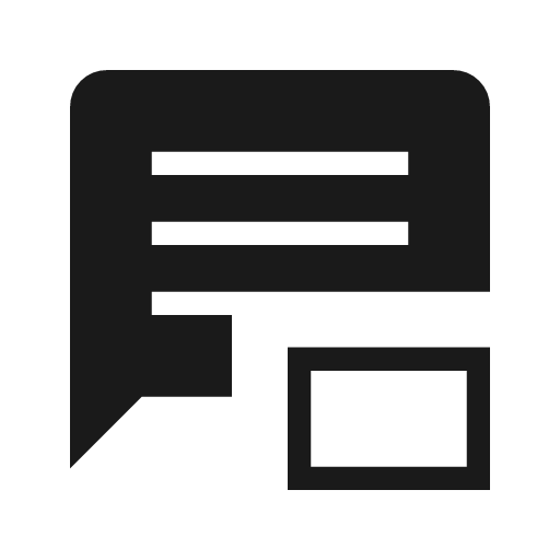 Chat display sharp icon, sharp-cornered style, from Material Symbols Light