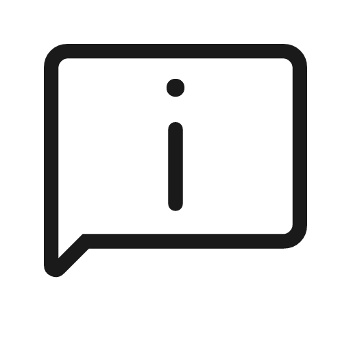 Chat info outline rounded icon, rounded style, from Material Symbols Light