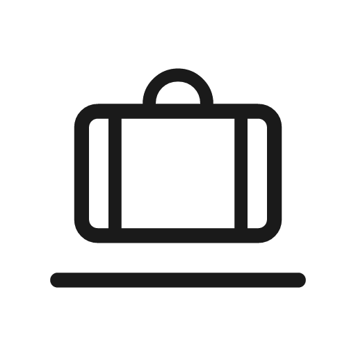 Checked bag outline rounded icon, rounded style, from Material Symbols Light