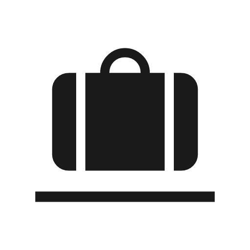 Checked bag icon, solid style, from Material Symbols Light