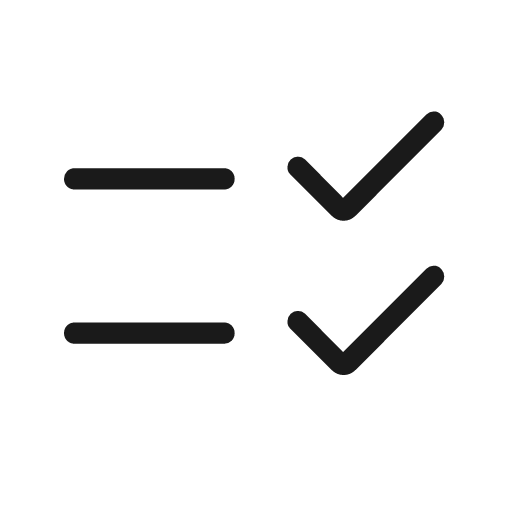 Checklist rtl rounded icon, rounded style, from Material Symbols Light