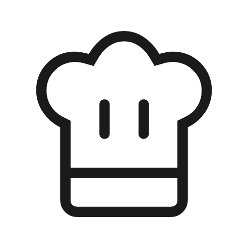 Chef hat outline rounded icon, rounded style, from Material Symbols Light