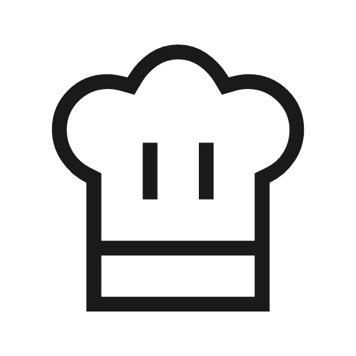 Chef hat outline icon, outline style, from Material Symbols Light