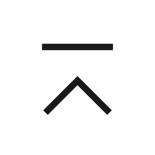 Chevron line up icon, solid style, from Material Symbols Light