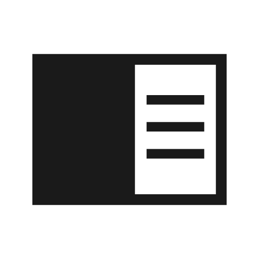 Chrome reader mode sharp icon, sharp-cornered style, from Material Symbols Light