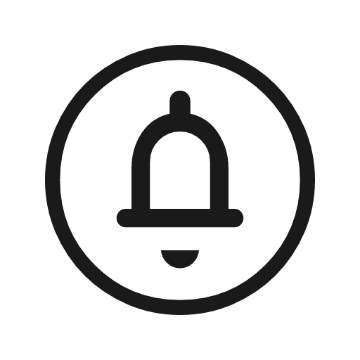 Circle notifications outline rounded icon, rounded style, from Material Symbols Light