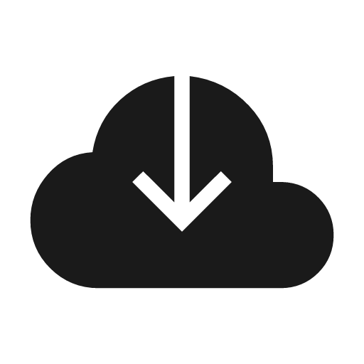 Cloud download icon, solid style, from Material Symbols Light