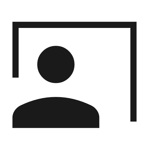 Co present sharp icon, sharp-cornered style, from Material Symbols Light