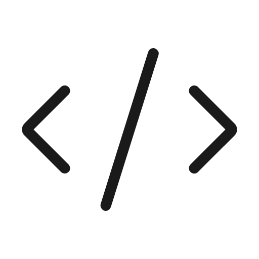Code xml rounded icon, rounded style, from Material Symbols Light