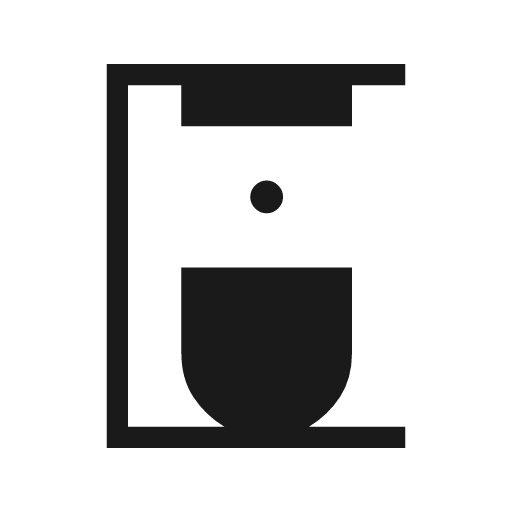 Coffee maker sharp icon, sharp-cornered style, from Material Symbols Light