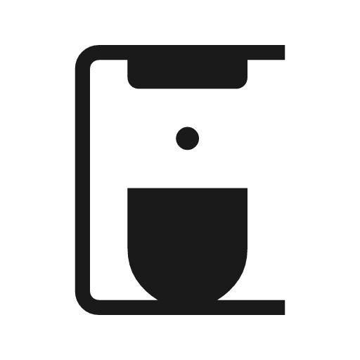 Coffee maker icon, solid style, from Material Symbols Light
